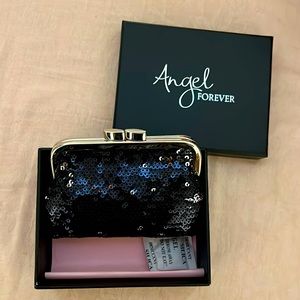 Beautiful, New Victoria’s Secret Angel Forever Black Sequin Palm-sized Clutch